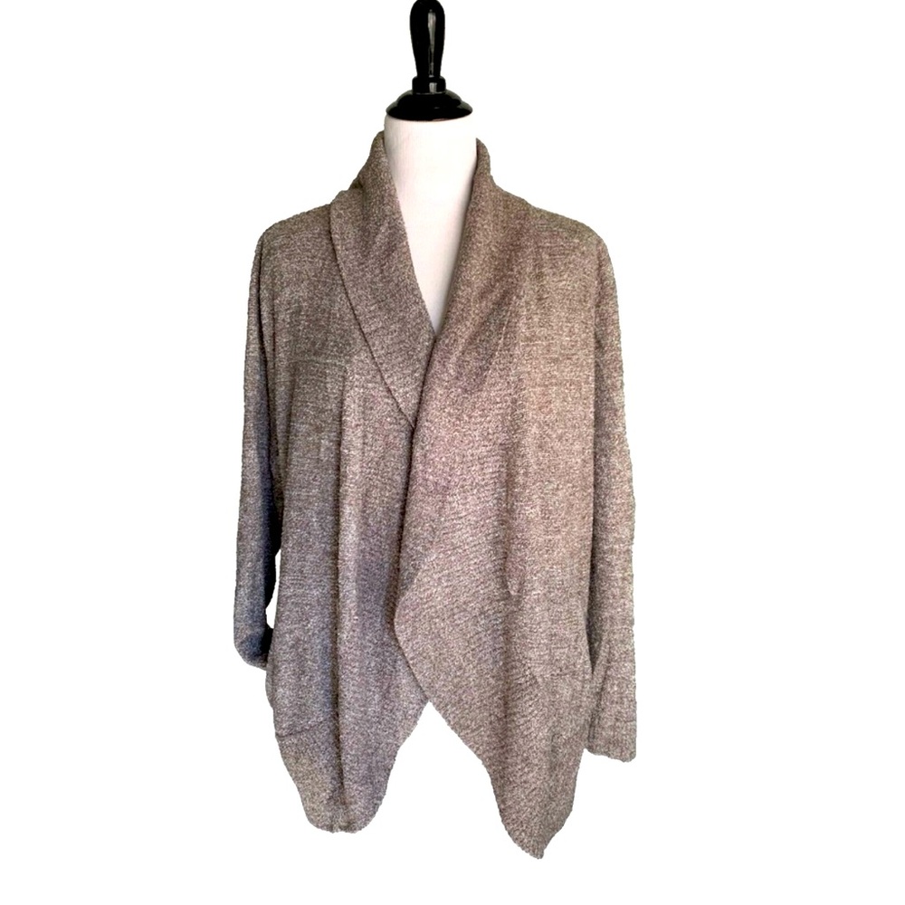 BAREFOOT DREAMS Cardigan Womens Size L /XL Cozychic Lite Circle Cardigan Taupe